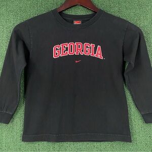 VTG 90’s Nike Center Swoosh Georgia Bulldogs Long Sleeve T-Shirt Youth Boy’s 6